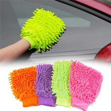 Colorido coche limpieza guante microfibra Chenille coche lavado Mitt